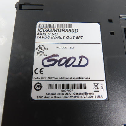 GE Fanuc IC693MDR390D 8 Point 24VDC Mixed I/O Relay Module (Very Clean)