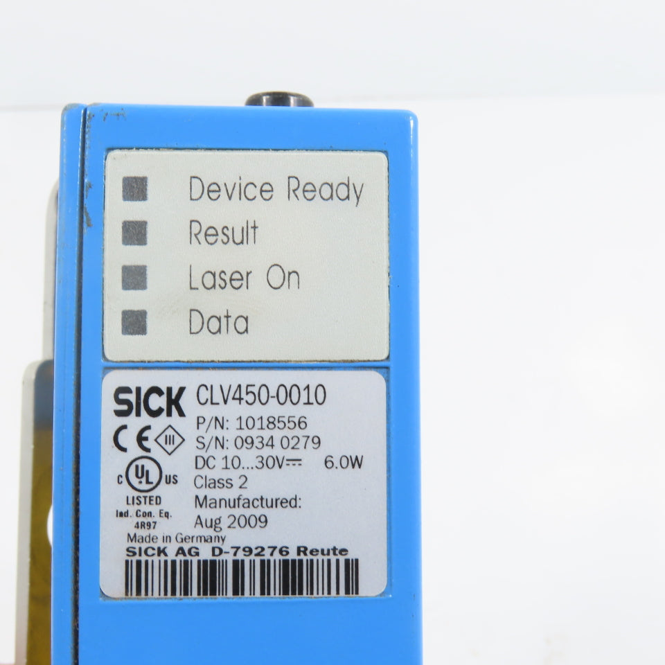 Sick CLV450-0010 1018556 Fixed Mount Barcode Scanner 10-30VDC