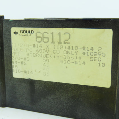Gould Shawmut 66112 2-Pole Power Distribution Block 600V