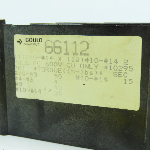 Gould Shawmut 66112 2-Pole Power Distribution Block 600V