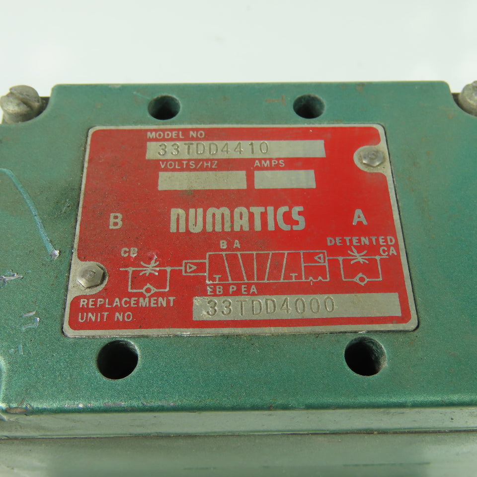 Numatics 33TDD4410 Pneumatic Control Valve Replacement No. 33TDD4000
