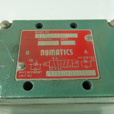 Numatics 33TDD4410 Pneumatic Control Valve Replacement No. 33TDD4000