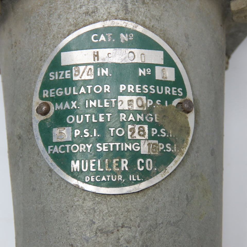 Mueller H9300 3/4" NPT Pressure Regulator 250PSI Wye Strainer