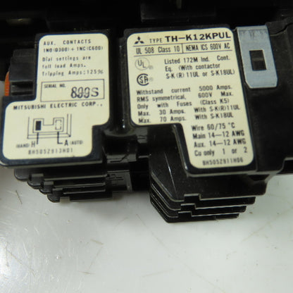 Mitsubishi MSO-KR11 Reversing Motor Starter 600V W/ TH-K12KPUL Overload Relay