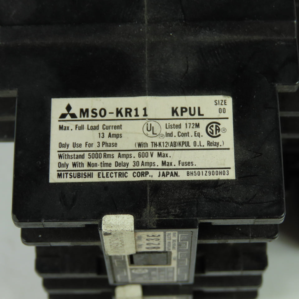 Mitsubishi MSO-KR11 Reversing Motor Starter 600V W/ TH-K12KPUL Overload Relay