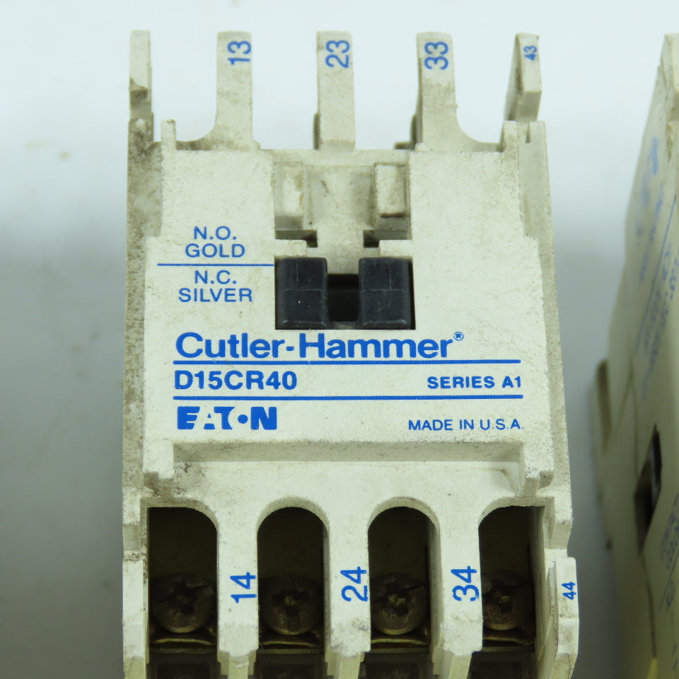 Eaton Cutler Hammer D15CR40 6A 600VAC Contactor Relay 120V Coil Lot Of 4