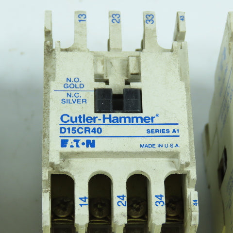 Eaton Cutler Hammer D15CR40 6A 600VAC Contactor Relay 120V Coil Lot Of 4