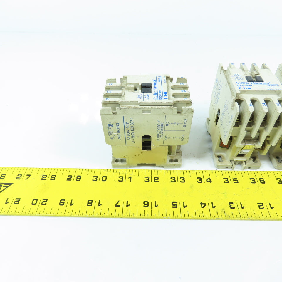 Eaton Cutler Hammer D15CR40 6A 600VAC Contactor Relay 120V Coil Lot Of 4