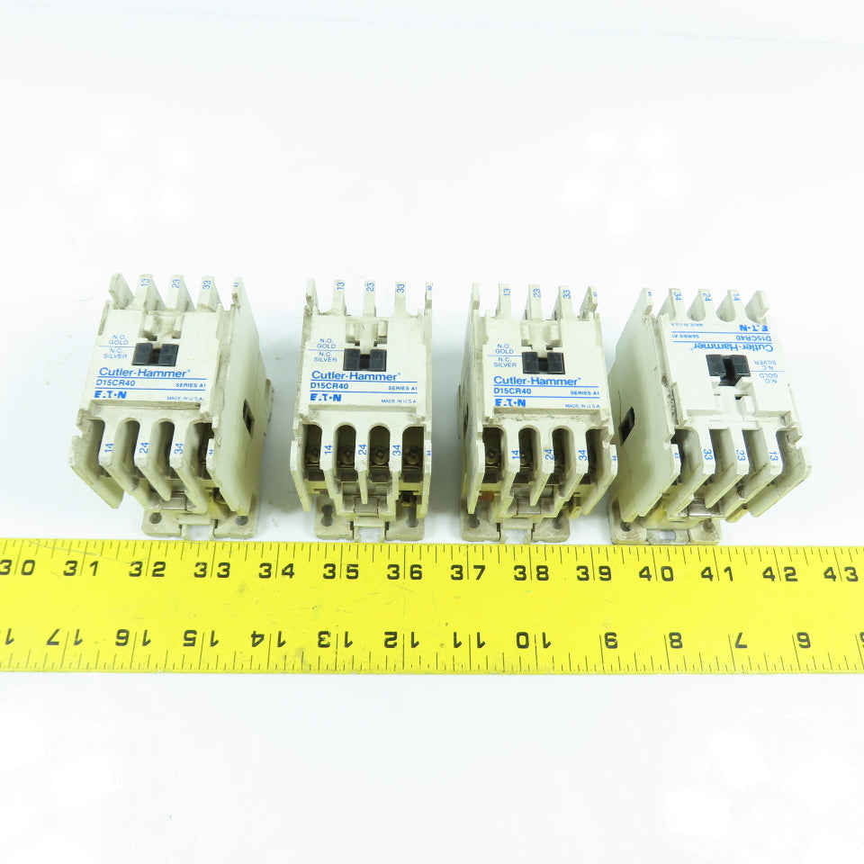 Eaton Cutler Hammer D15CR40 6A 600VAC Contactor Relay 120V Coil Lot Of 4