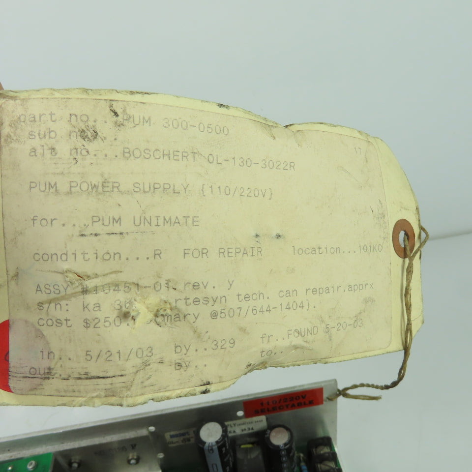Boshert OL-130 3022R PUM Power Supply 300-0500