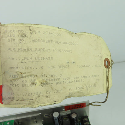 Boshert OL-130 3022R PUM Power Supply 300-0500