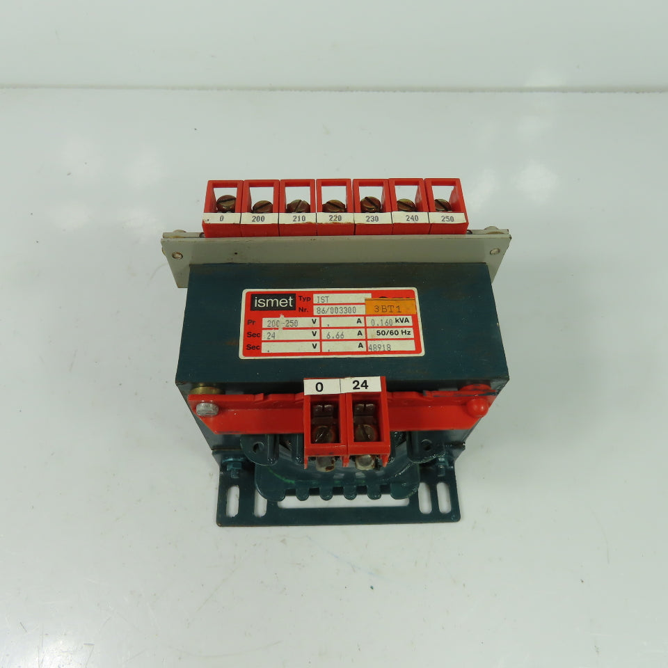 Ismet IST 86/003300 Transformer 200-250V Pri 24V Sec 0.160KVA 50/60Hz 6.66A