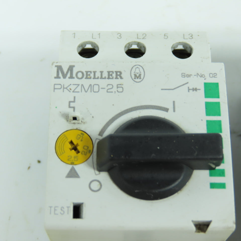 Moeller PKZM0-2.5 Motor Protector Circuit Breaker 1.6-2.5A 600VAC Lot Of 2