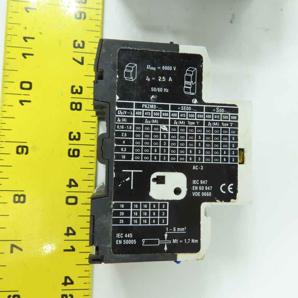 Moeller PKZM0-2.5 Motor Protector Circuit Breaker 1.6-2.5A 600VAC Lot Of 2