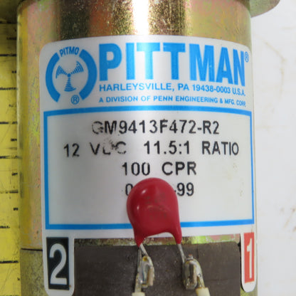 Pittman GM9413F472-R2 12VDC Electric Gear Motor 11.5 : 1 Ratio