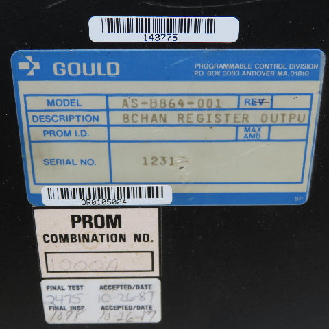 Gould AS-B864-001 8 Channel Register Output Module