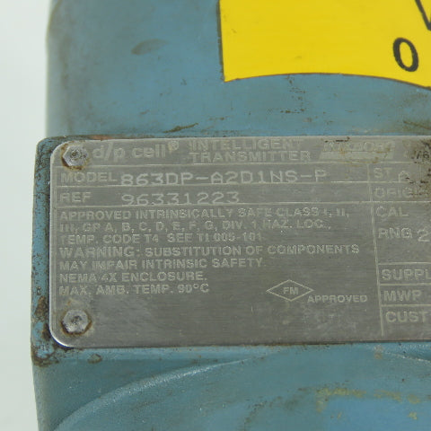 Foxboro 863DP-A2D1NS-P D/P Cell Intelligent Transmitter 12.5-42VDC 3000PSIG