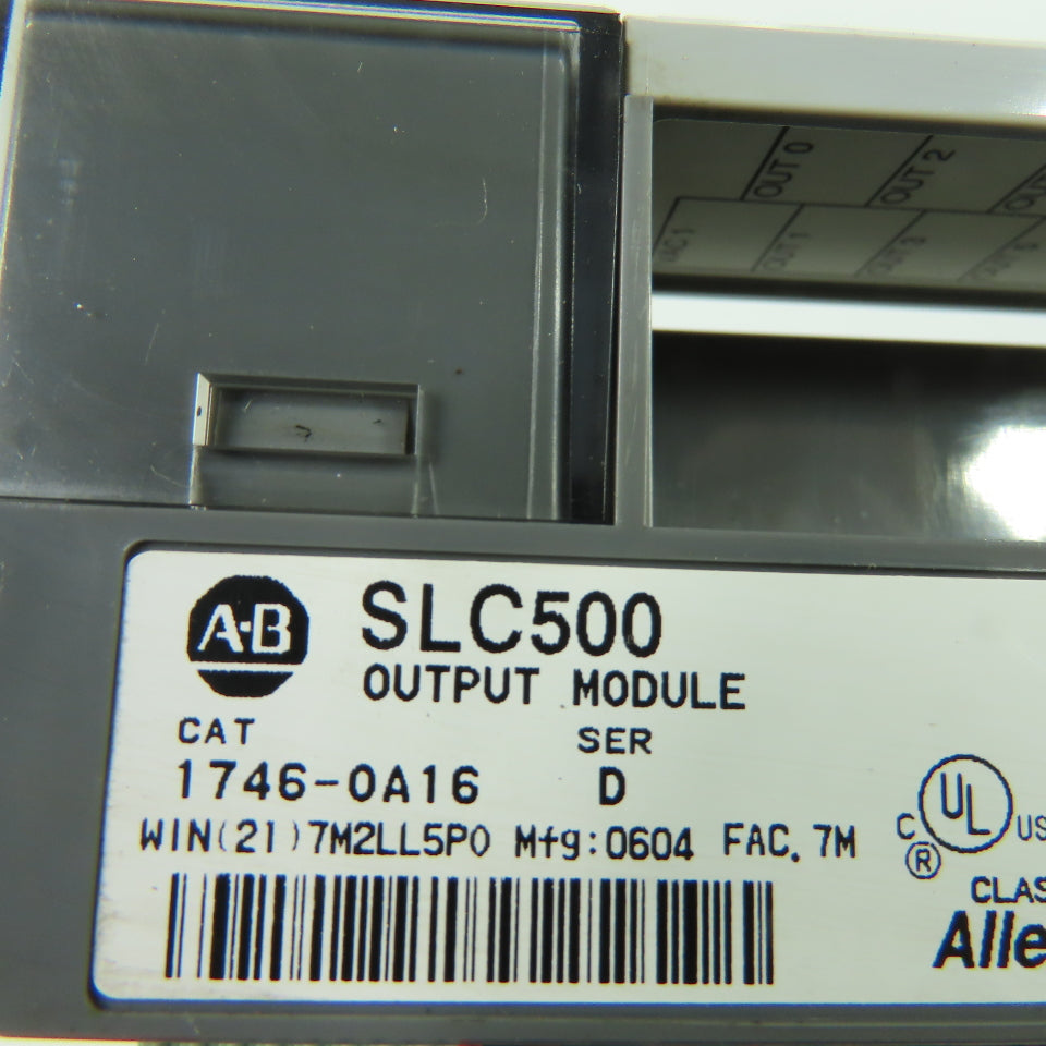 Allen Bradley 1746-0A16 Ser D SLC500 Output Module (No Terminal Strip)