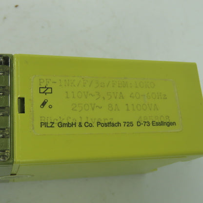 Pilz PF-1NK/F/3s/FBM Safety Relay 110V 5VA 250V 8A 1100VA