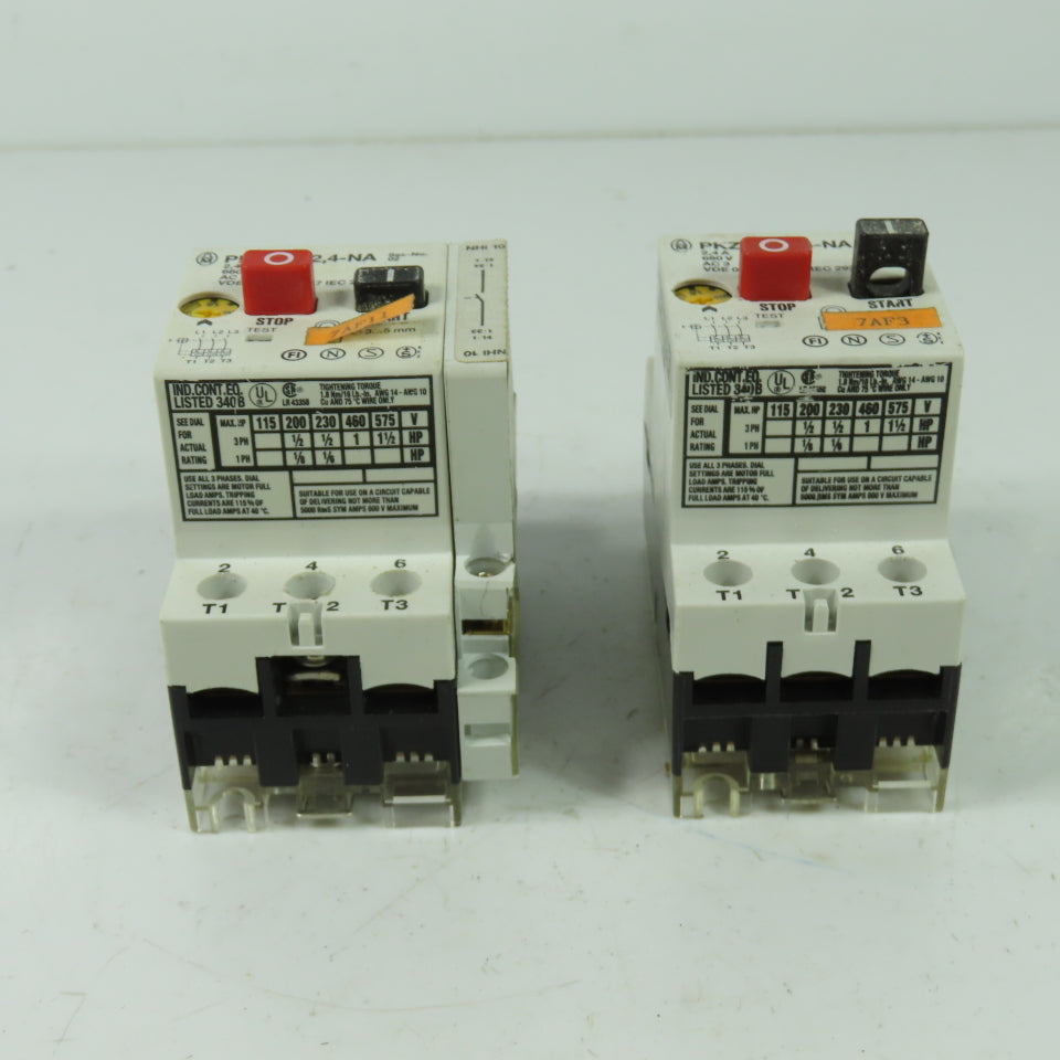 Moeller PKZM 1-2,4-NA 3Ph Motor Starter 660V 1-1/2HP Lot Of 2