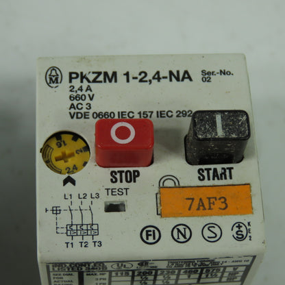 Moeller PKZM 1-2,4-NA 3Ph Motor Starter 660V 1-1/2HP Lot Of 2