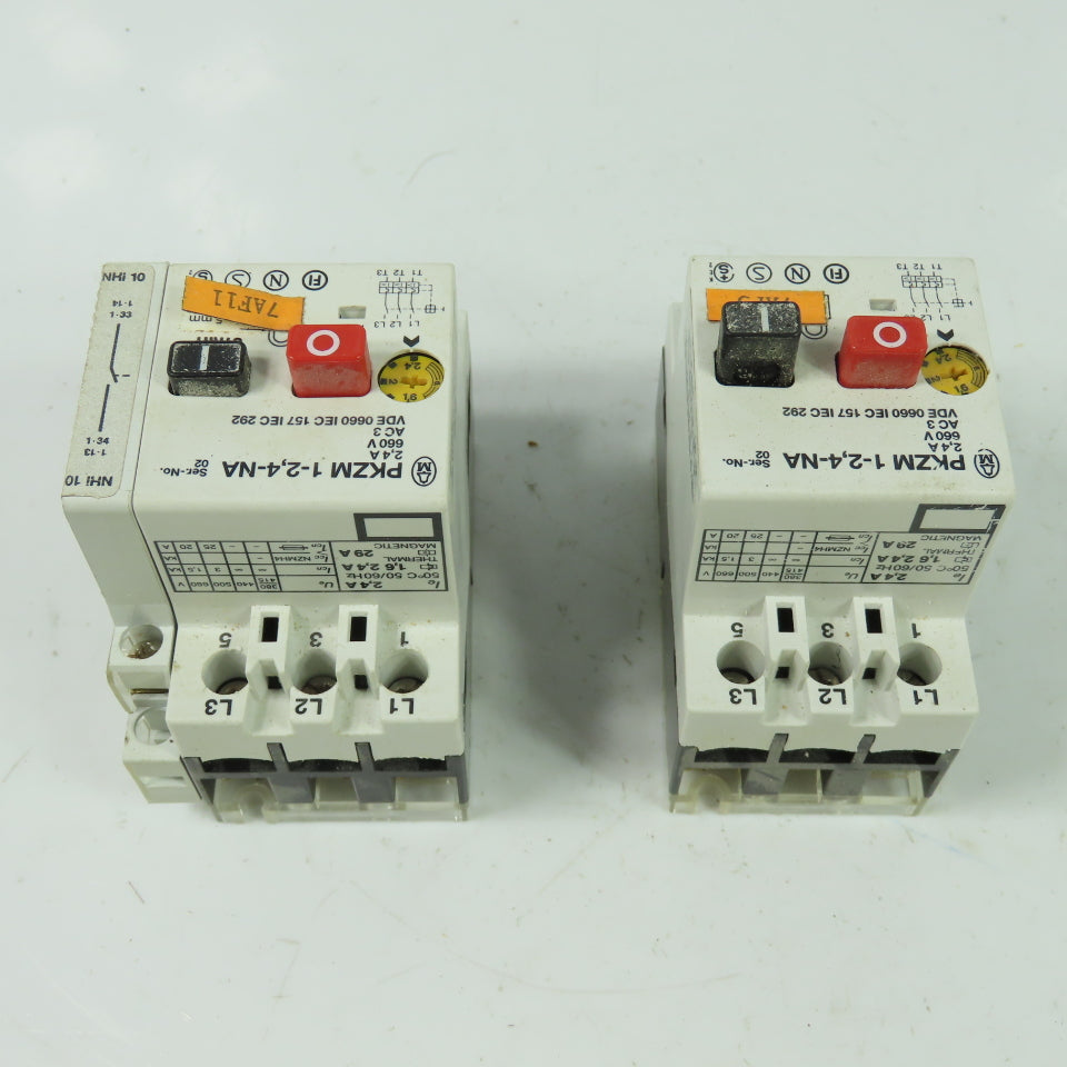 Moeller PKZM 1-2,4-NA 3Ph Motor Starter 660V 1-1/2HP Lot Of 2
