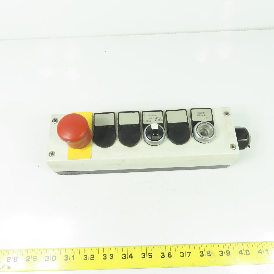 6- Button Control Station Pendant E-stop 10" x 3"