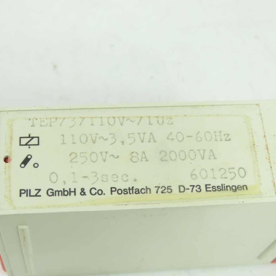 Pilz TEP/3/110V/1UZ Safety Relay 110V 5VA 250V 8A 2000VA 0.1-3 Sec