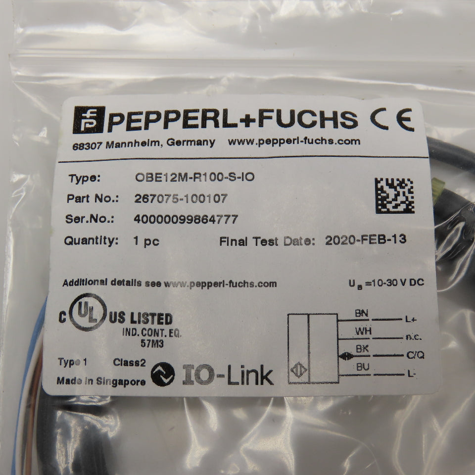 Pepperl + Fuchs OBE12M-R100-S-IO Thru Beam Emitter Sensor 10-30VDC