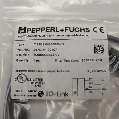 Pepperl + Fuchs OBE12M-R100-S-IO Thru Beam Emitter Sensor 10-30VDC