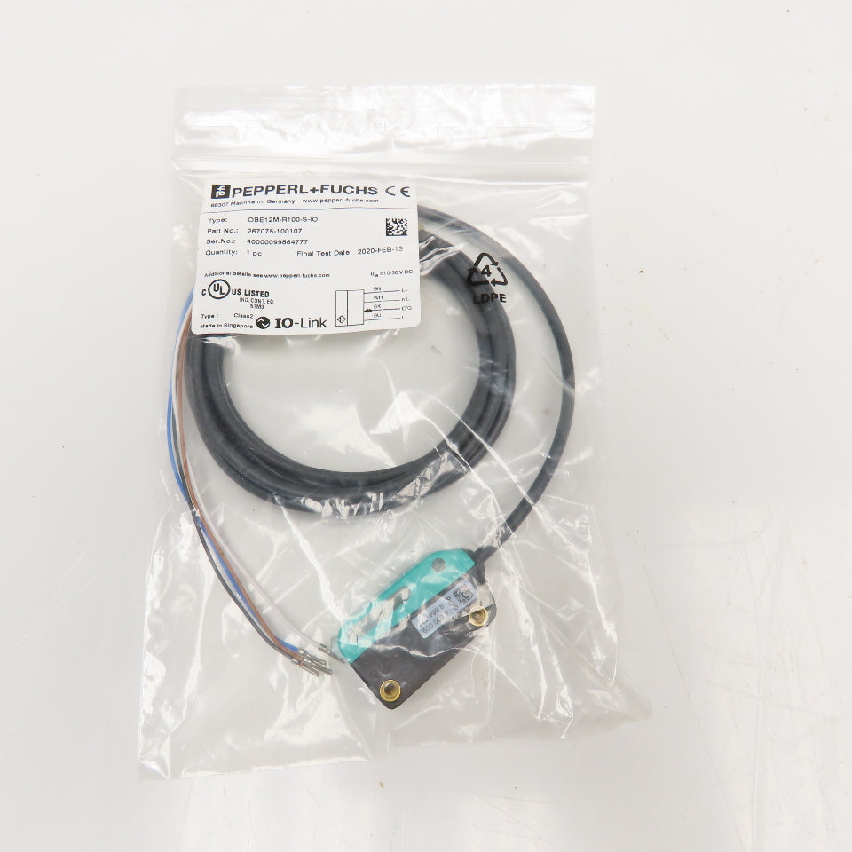 Pepperl + Fuchs OBE12M-R100-S-IO Thru Beam Emitter Sensor 10-30VDC