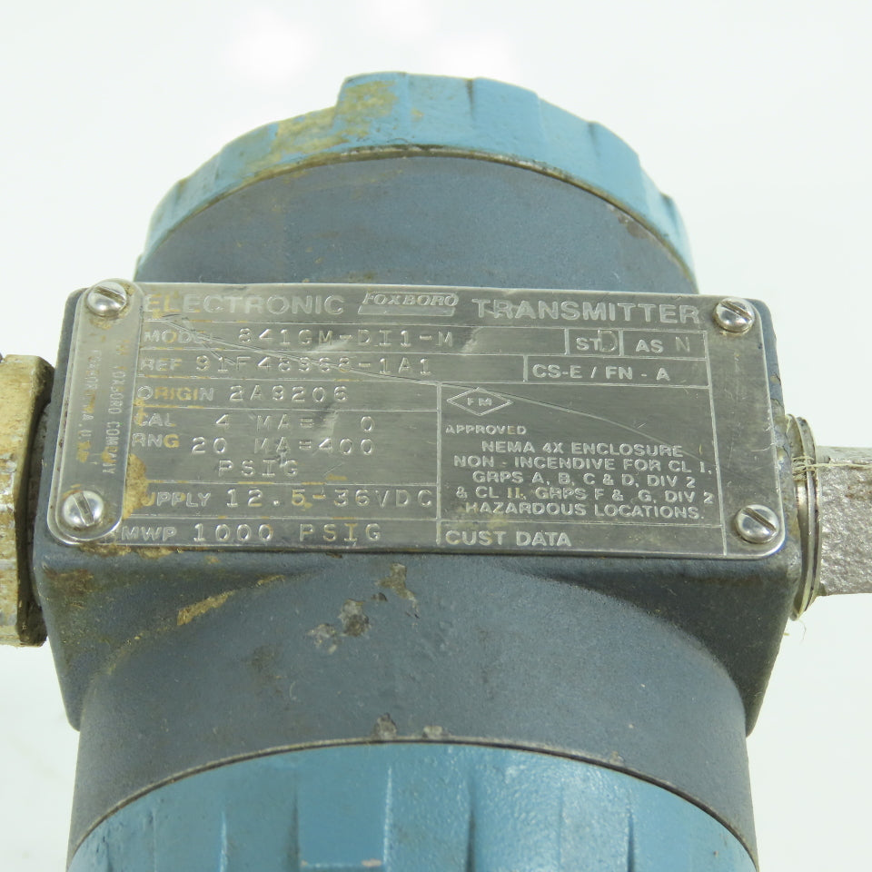 Foxboro 841GM-DI1-M Electronic Transmitter 12.5-36VDC 1000PSIG