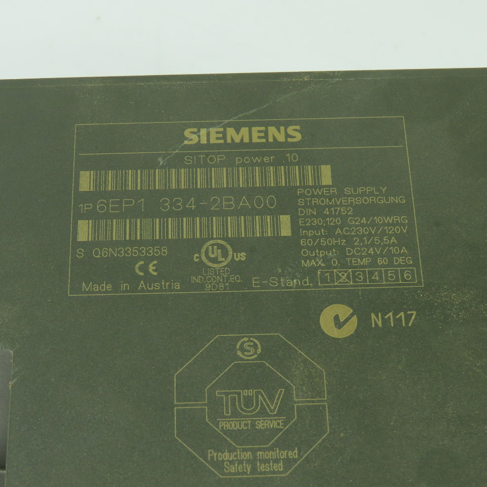 Siemens 1P 6EP1 334-2BA00 Sitop Power 10 Power Supply Module