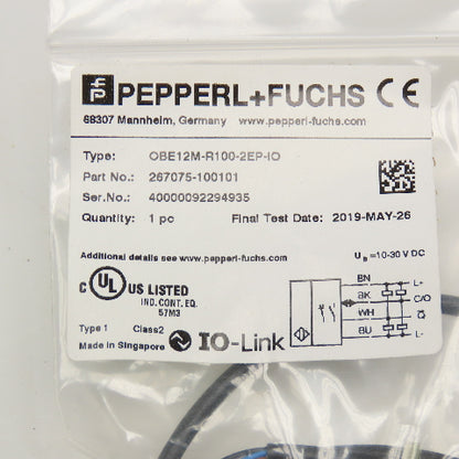 Pepperl + Fuchs OBE12M-R100-2EP-IO Thru Beam Receiver Sensor 10-30VDC