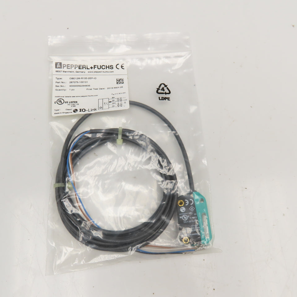 Pepperl + Fuchs OBE12M-R100-2EP-IO Thru Beam Receiver Sensor 10-30VDC