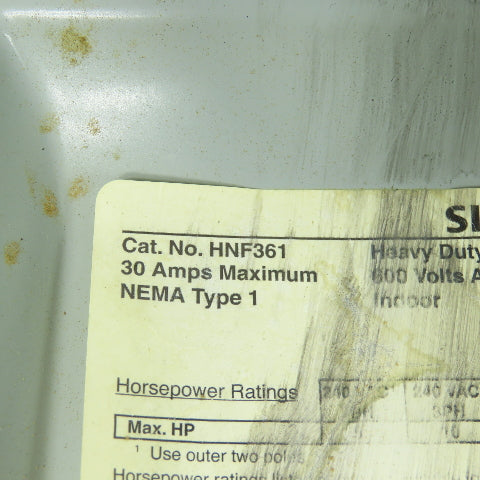 Siemens HNF361 30A Safety Disconnect Switch Non-Fusible 600V