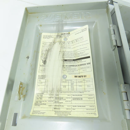 Siemens HNF361 30A Safety Disconnect Switch Non-Fusible 600V