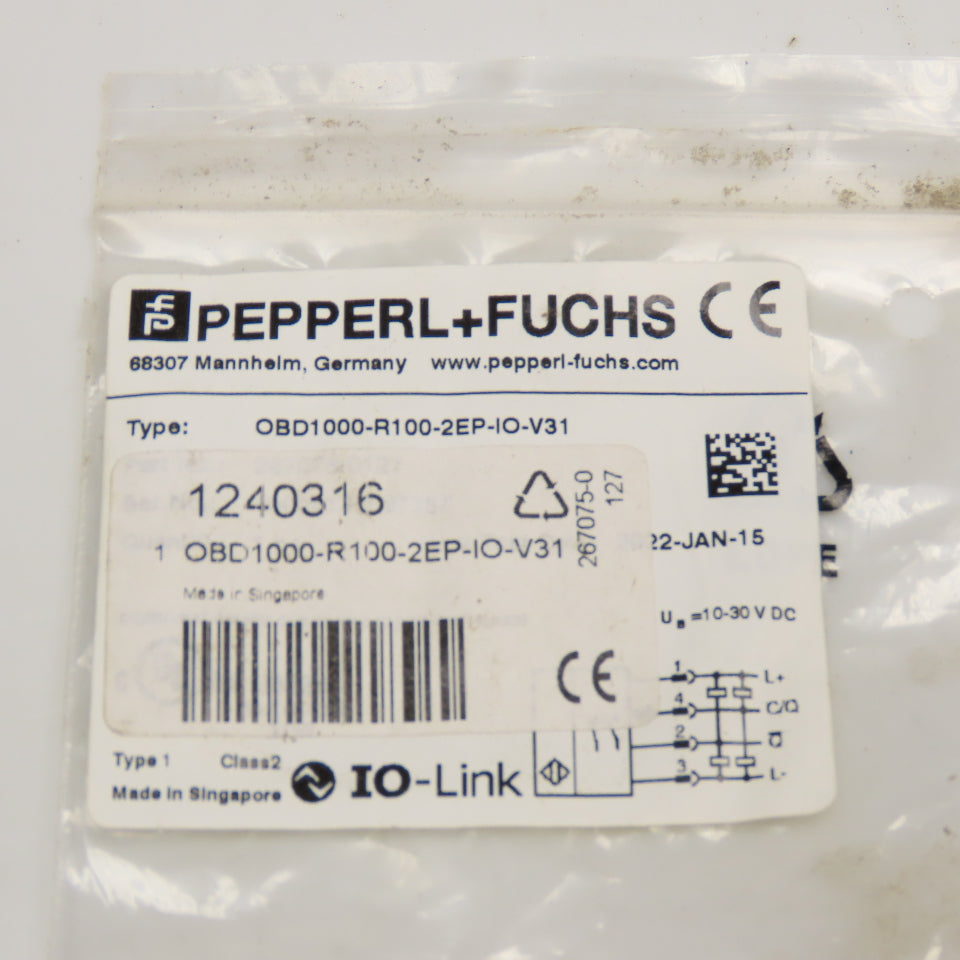 Pepperl + Fuchs OBD1000-R100-2EP-IO-V31 1240316 Diffuse Mode Sensor
