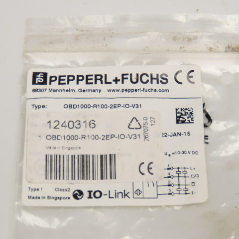 Pepperl + Fuchs OBD1000-R100-2EP-IO-V31 1240316 Diffuse Mode Sensor