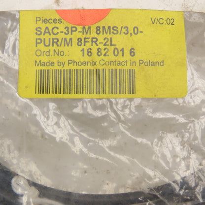 Phoenix Contact SAC-3P-M 8MS/3.0-PUR/M 8FR-2L Sensor Actuator Cable 3M