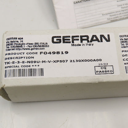 Gefran TK-E-3-E-N09U-M-V-XP507 Pressure Sensor 10-30VDC -1+9 Bar Range