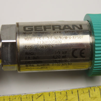 Gefran TK-E-3-E-N09U-M-V-XP507 Pressure Sensor 10-30VDC -1+9 Bar Range
