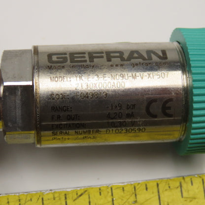 Gefran TK-E-3-E-N09U-M-V-XP507 Pressure Sensor 10-30VDC -1+9 Bar Range