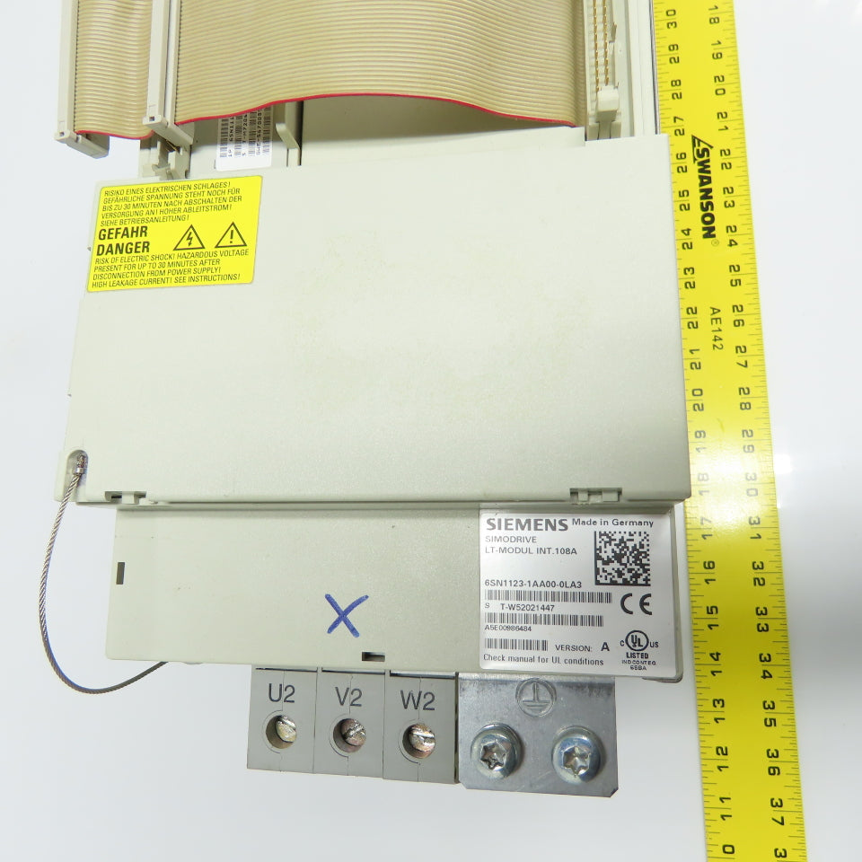 Siemens 6SN1123-1AA00-0LA3 Simodrive Power Module W/ 6SN1118-0NJ00-0AA1 Control