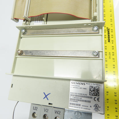 Siemens 6SN1123-1AA00-0LA3 Simodrive Power Module W/ 6SN1118-0NJ00-0AA1 Control