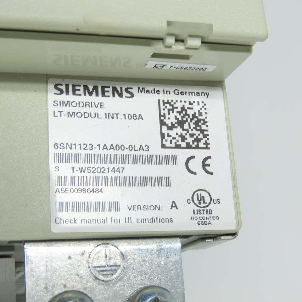 Siemens 6SN1123-1AA00-0LA3 Simodrive Power Module W/ 6SN1118-0NJ00-0AA1 Control