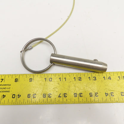 3/4" x 3-3/4" OAL Stainless Steel Spring Ball Lock Pin On Tether