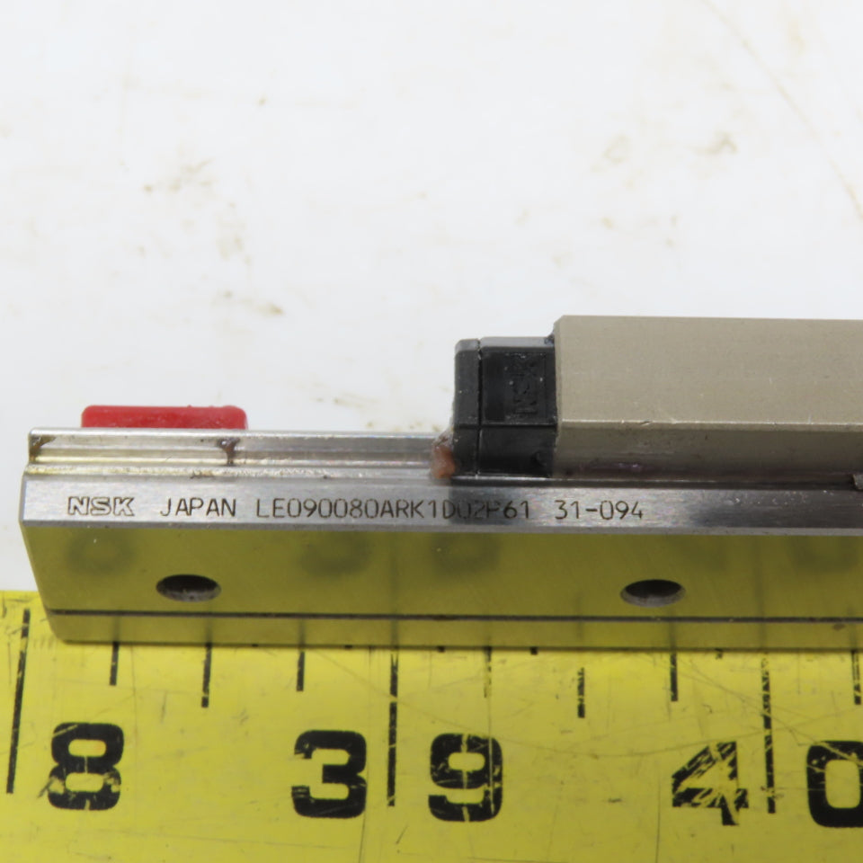 NSK LE090080ARK1D02P61 Precision Linear Rail W/ Bearing Block 3-1/8" long