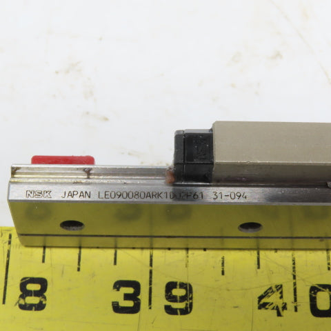 NSK LE090080ARK1D02P61 Precision Linear Rail W/ Bearing Block 3-1/8" long