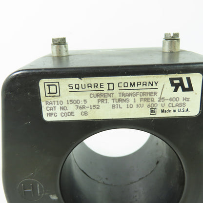 Square D 76R-152 1500:1 Current Transformer 10KV 600V